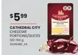 Loblaws CATHEDRAL CITY CHEDDAR PORTIONS/SLICES, 120-150 g offer