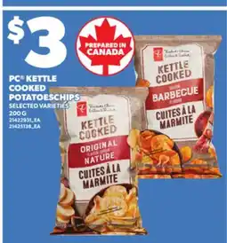 Loblaws PC KETTLE COOKED POTATOESCHIPS, 200 G offer