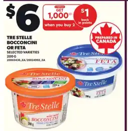 Loblaws TRE STELLE BOCCONCINI OR FETA, 200 G offer