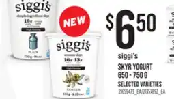 Loblaws SIGGI'S SKYR YOGURT, 650 - 750 G offer