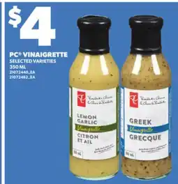 Loblaws PC VINAIGRETTE, 350 ML offer