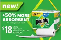 Loblaws BOUNTY PAPER TOWEL, 6=12 ROLL offer