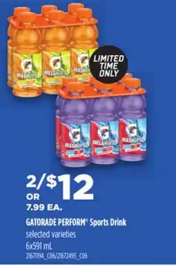 Loblaws GATORADE PERFORM SPORTS DRINK, 6x591 mL offer