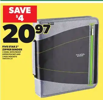 Loblaws FIVE STAR 2 ZIPPER BINDER offer