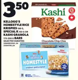 Loblaws KELLOGG'S HOMESTYLE RICE KRISPIES, 198 G, SPECIAL K, 165 G OR KASHI GRANOLA BARS, 175-200 G offer