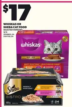 Loblaws WHISKAS OR SHEBA CAT FOOD, 12'S offer