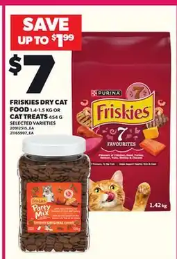 Loblaws FRISKIES DRY CAT FOOD, 1.4-1.5 KG OR CAT TREATS, 454 G offer