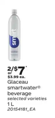 Loblaws GLACEAU SMARTWATER BEVERAGE, 1 L offer