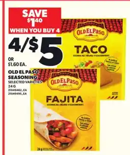 Loblaws OLD EL PASO SEASONING, 24G offer