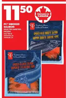 Loblaws PC SMOKED SALMON, 125/150 G offer