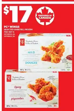 Loblaws PC WINGS, 700-907 G offer