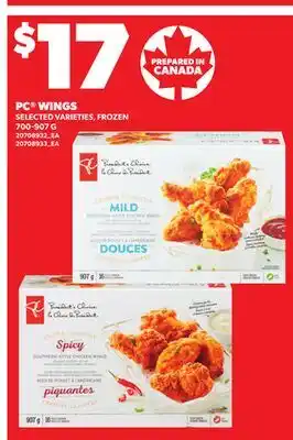 Loblaws PC WINGS, 700-907 G offer