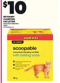 Loblaws NO NAME CLUMPING CAT LITTER, 18 KG offer