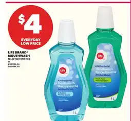 Loblaws LIFE BRAND MOUTHWASH, 1 L offer