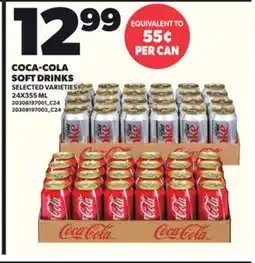 Loblaws COCA-COLA SOFT DRINKS, 24X355 ML offer