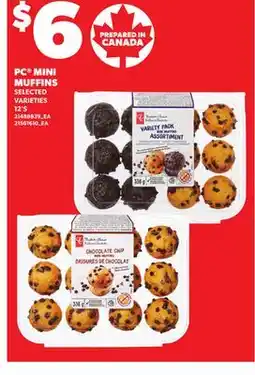 Loblaws PC MINI MUFFINS, 12'S offer