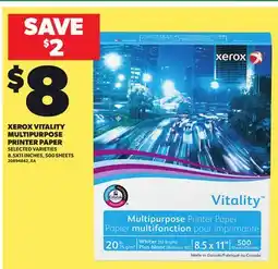 Loblaws XEROX VITALITY MULTIPURPOSE PRINTER PAPER, 8.5X11 INCHES, 500 SHEETS offer