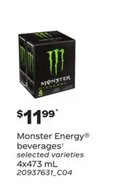 Loblaws MONSTER ENERGY BEVERAGES†, 4X473 ML offer
