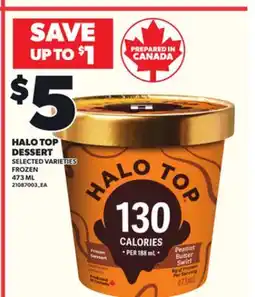 Loblaws HALO TOP DESSERT, 473 ML offer