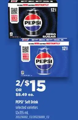 Loblaws PEPSI SOFT DRINK, 12X355 ML offer