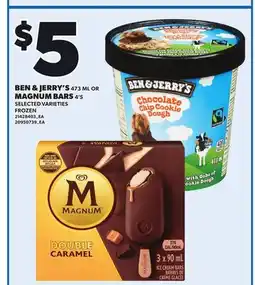 Loblaws BEN & JERRY'S, 473 ML OR MAGNUM BARS, 4'S offer