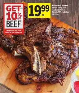 Foodland Prime Rib Steaks offer
