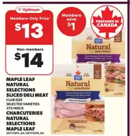 Independent Grocer MAPLE LEAF NATURAL SELECTIONS SLICED DELI MEAT, 375/400 G offer