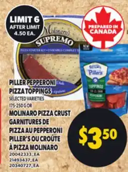 Independent Grocer PILLER PEPPERONI PIZZA TOPPINGS, 175-250 G OR MOLINARO PIZZA CRUST offer