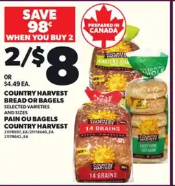 Independent Grocer COUNTRY HARVEST BREAD OR BAGELS offer