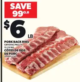 Independent Grocer PORK BACK RIBS CRYOVAC PKG, 2'S offer