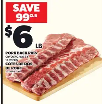 Independent Grocer PORK BACK RIBS CRYOVAC PKG, 2'S offer