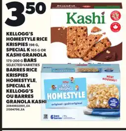 Independent Grocer KELLOGG'S HOMESTYLE RICE KRISPIES, 198 G, SPECIAL K, 165 G OR KASHI GRANOLA BARS, 175-200 G BARS offer