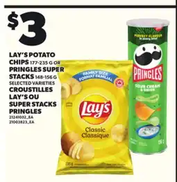 Independent Grocer LAY'S POTATO CHIPS, 177-235 PRINGLES SUPER STACKS, 148-156 G offer