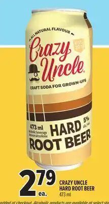Metro CRAZY UNCLE HARD ROOT BEER offer