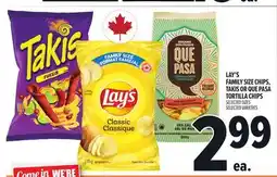 Metro LAY'S FAMILY SIZE CHIPS, TAKIS OR QUE PASA TORTILLA CHIPS offer