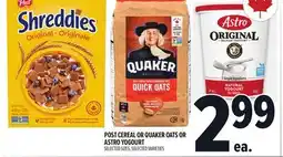 Metro POST CEREAL OR QUAKER OATS OR ASTRO YOGOURT offer
