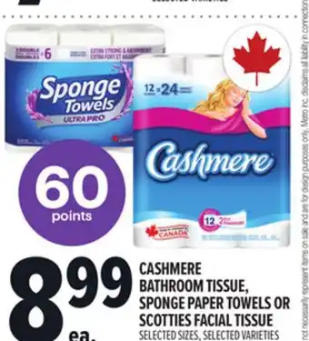 Metro CASHMERE BATHROOM TISSUE, SPONGE PAPER TOWELS OR SCOTTIES FACIAL TISSUE offer