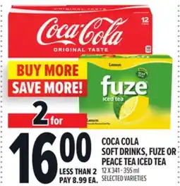 Metro COCA COLA SOFT DRINKS, FUZE OR PEACE TEA ICED TEA offer