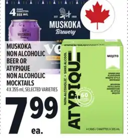 Metro MUSKOKA NON ALCOHOLIC BEER OR ATYPIQUE NON ALCOHOLIC MOCKTAILS offer