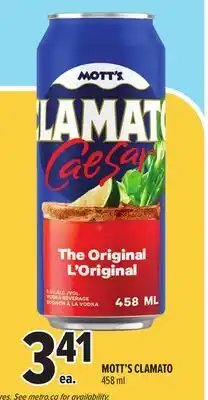 Metro MOTT'S CLAMATO offer