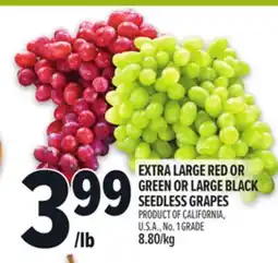 Metro EXTRA LARGE RED OR GREEN OR LARGE BLACK SEEDLESS GRAPES offer