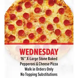 Metro 16 X-LARGE STONE BAKED PEPPERONI & CHEESE PIZZA offer