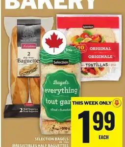 Food Basics SELECTION BAGELS OR IRRESISTIBLES HALF BAGUETTES offer