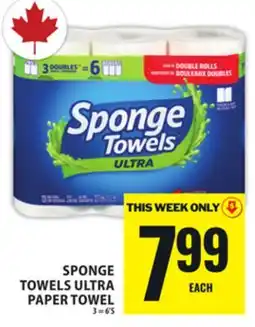 Food Basics SPONGE TOWELS ULTRA PAPER TOWEL offer
