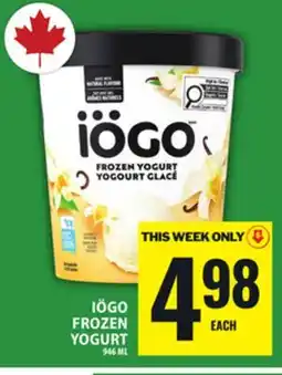 Food Basics IÖGO FROZEN YOGURT offer