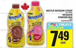 Food Basics NESTLÉ NESQUIK SYRUP OR NESQUIK POWDER MIX offer
