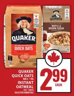 Food Basics QUAKER QUICK OATS OR INSTANT OATMEAL offer