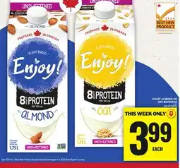 Food Basics ENJOY ALMOND OR OAT BEVERAGE offer