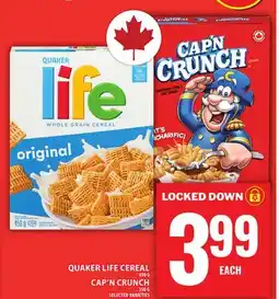 Food Basics QUAKER LIFE CEREAL OR CAP'N CRUNCH offer