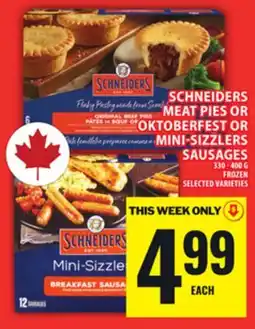 Food Basics SCHNEIDERS MEAT PIES OR OKTOBERFEST OR MINI-SIZZLERS SAUSAGES offer